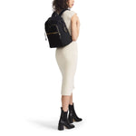 model with black/gold TUMI Voyageur Halsey Backpack