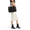 model with black/gold TUMI Voyageur Valetta Large Tote