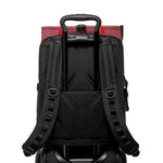add-a-bag sleeve of desert red TUMI Alpha Bravo Logistics Flap Lid Backpack