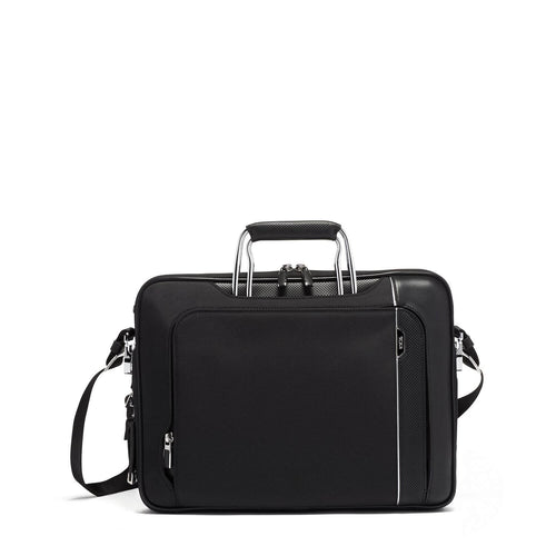 TUMI Arrivé Hannover Slim Brief in Black front view