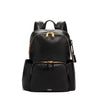 Front of black-gold TUMI Voyageur Ruby Leather Backpack