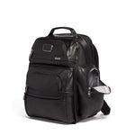 side pocket of black TUMI Alpha 3 Brief Pack Leather