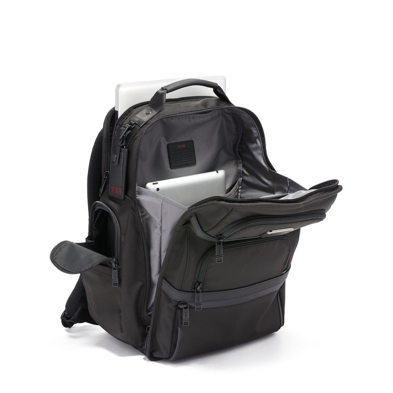 inside of black TUMI Alpha Brief Pack