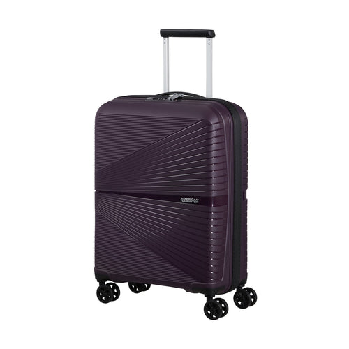 front of dark plum American Tourister Airconic Spinner Carry-On