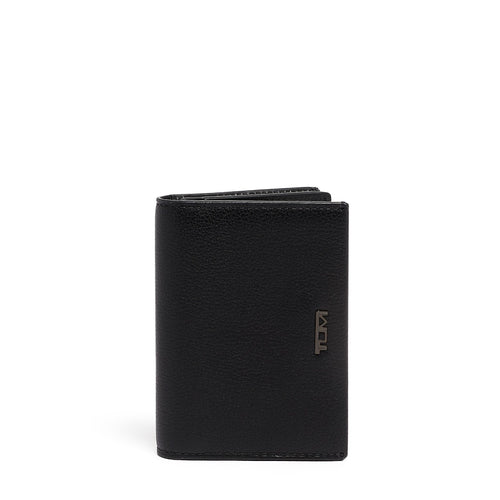 front of black texture TUMI Nassau Gusseted Card Case