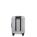 back of matte silver Samsonite Nuon Spinner Carry-on Expandable