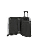 inside of matte silver Samsonite Nuon Spinner Carry-on Expandable