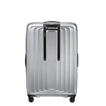 back of matte silver Samsonite Nuon Spinner Large Expandable