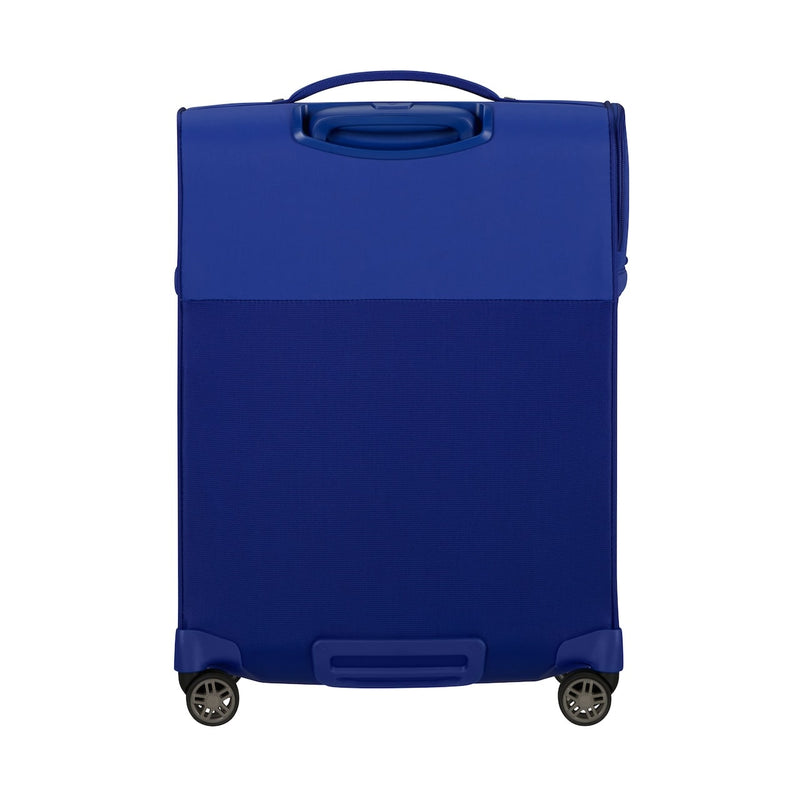 back of nautical blue Samsonite Airea Spinner Carry-On Expandable