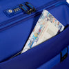front pocket of nautical blue Samsonite Airea Spinner Carry-On Expandable