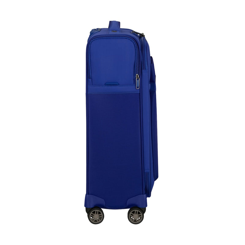side of nautical blue Samsonite Airea Spinner Carry-On Expandable