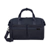 Navy Samsonite travel bag with shoulder strap on a white background