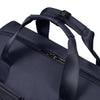 Navy blue Samsonite duffel bag with black straps on a white background