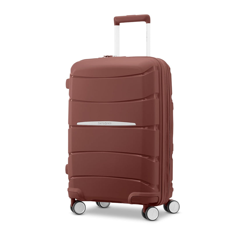 front of mars red Samsonite Outline Pro Carry-On Spinner