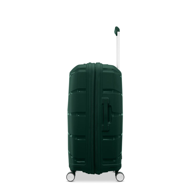 side of emerald green Samsonite Outline Pro Spinner Medium