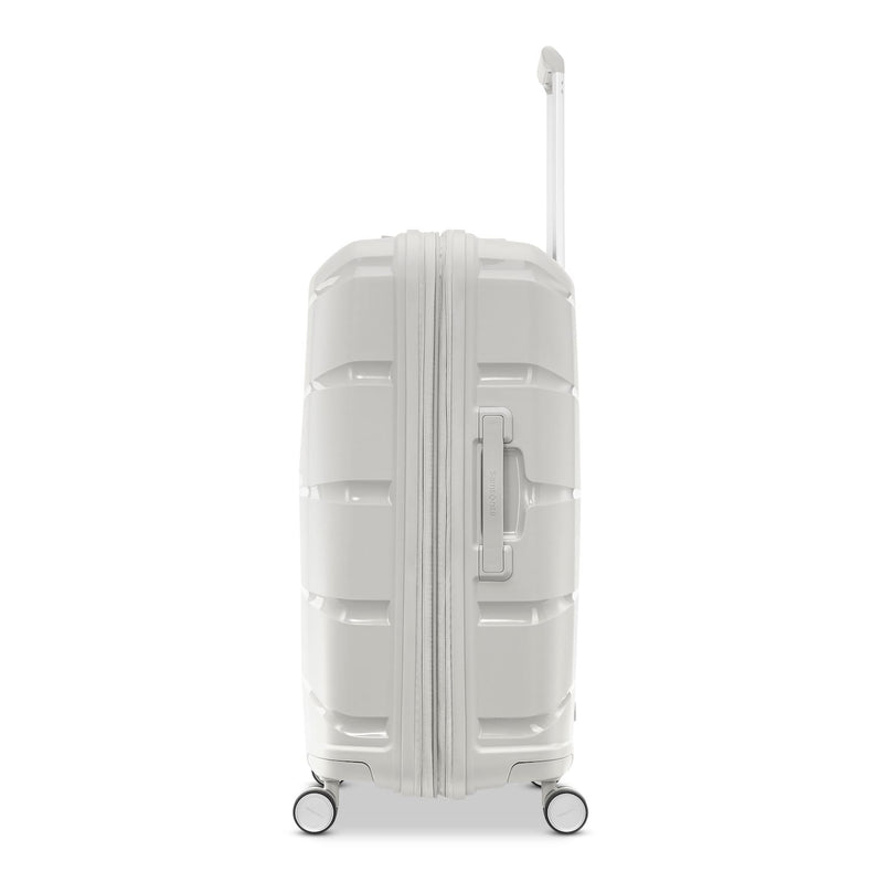 side of stone grey Samsonite Outline Pro Medium Spinner