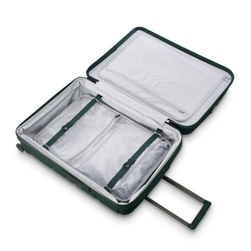 inside of emerald green Samsonite Outline Pro Spinner Large Expandable