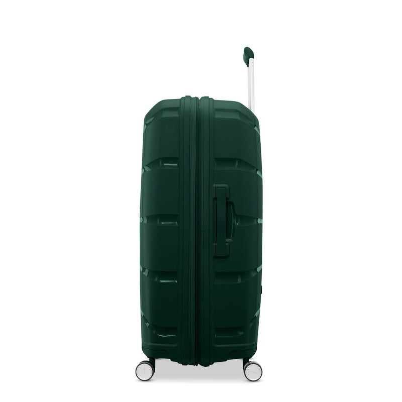 side of emerald green Samsonite Outline Pro Spinner Large Expandable