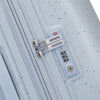 Close-up of a Samsonite suitcase with a combination lock