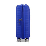 side of cobalt blue American Tourister Curio Spinner Carry-On Expandable
