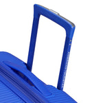 pull handle of cobalt blue American Tourister Curio Spinner Carry-On Expandable