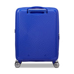 back of cobalt blue American Tourister Curio Spinner Carry-On Expandable