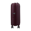Maroon American Tourister suitcase with wheels on a white background