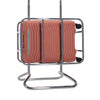 Clay Samsonite suitcase with a handle on a white background