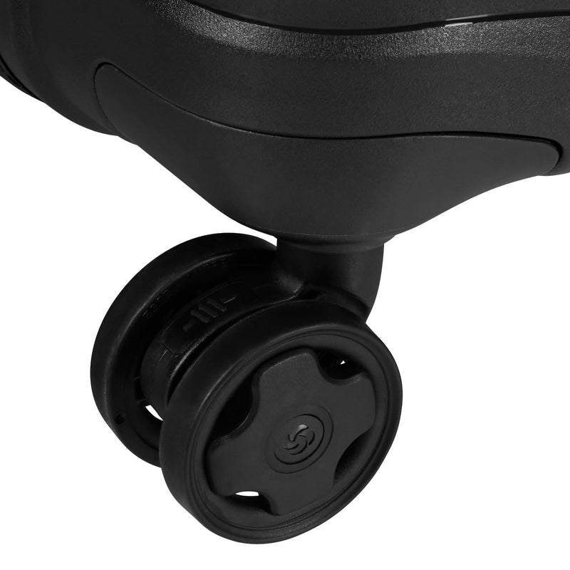 wheels of black Samsonite Upscape Spinner Medium Expandable