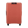 Clay Samsonite suitcase with a textured surface on a white background