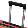 Close-up of a Samsonite suitcase handle on a white background