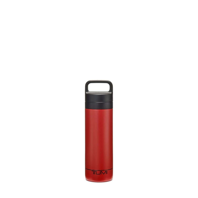 front of red TUMI Water Bottle