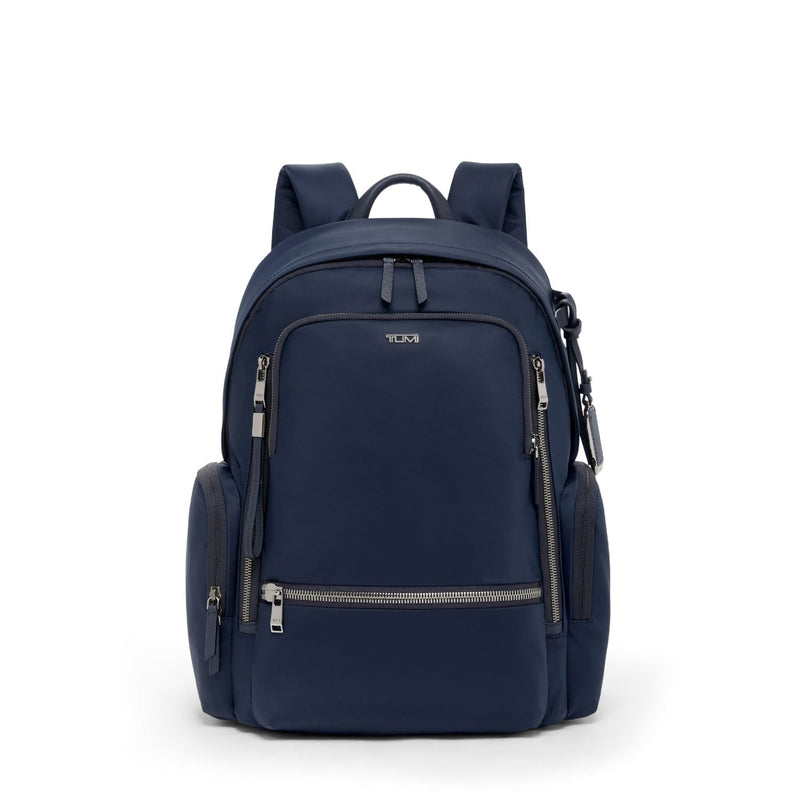 front of indigo TUMI Voyageur Celina Backpack