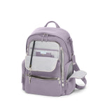 front pocket of lavender TUMI Voyageur Celina Backpack