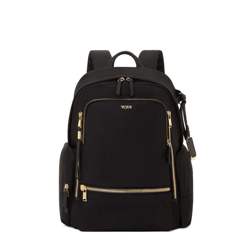 front of black/gold TUMI Voyageur Celina Backpack