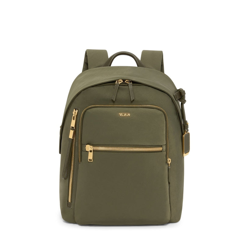 front of olive TUMI Halsey Backpack