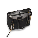 inside of black/gold TUMI Voyageur Valetta Large Tote