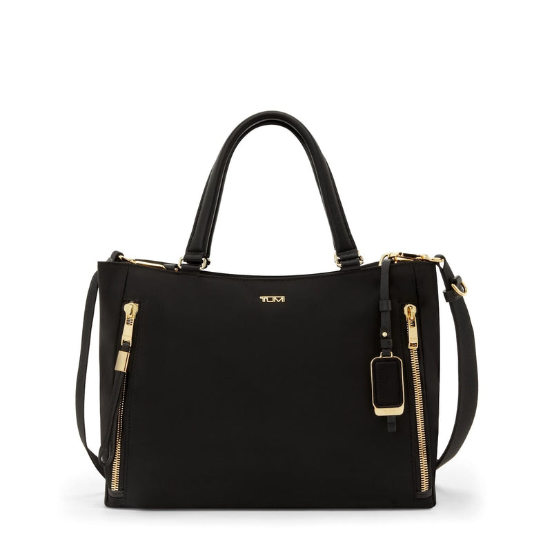 front of black/gold TUMI Voyageur Valetta Medium Tote