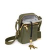 inside of olive TUMI Voyageur Persia Crossbody