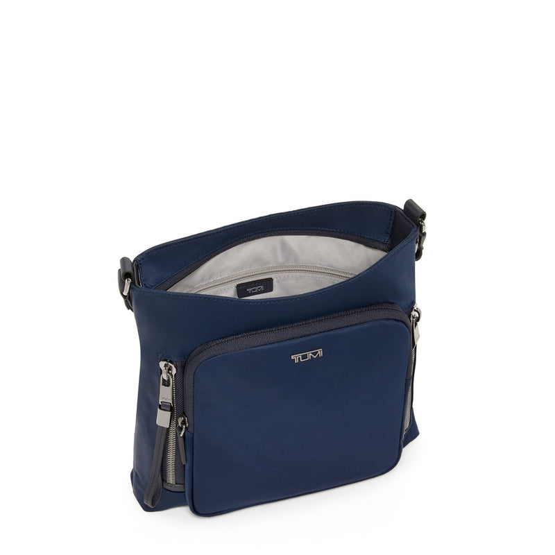 inside of indigo TUMI Voyageur Tyler Crossbody