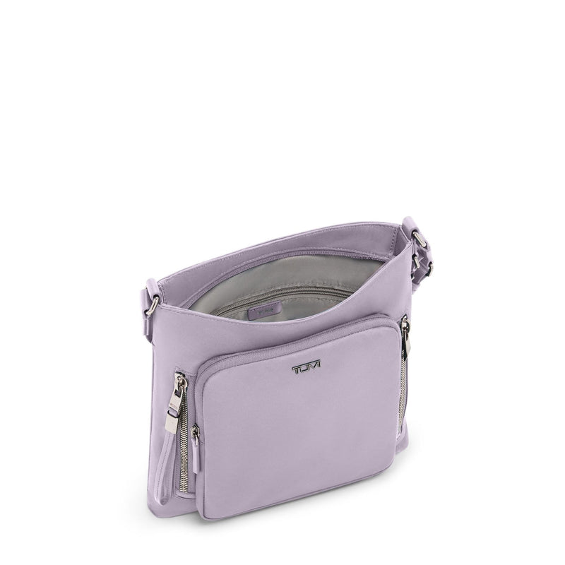 inside of lavender TUMI Voyageur Tyler Crossbody