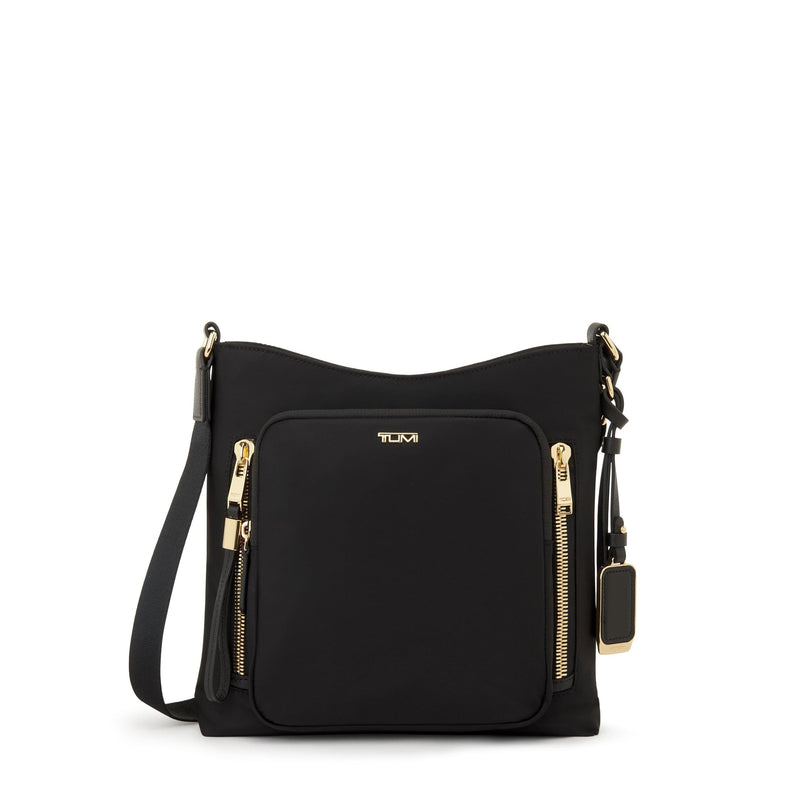 front of black/gold TUMI Voyageur Tyler Crossbody