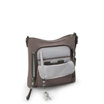 Mink TUMI crossbody bag on a white background