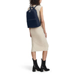 model with indigo TUMI Voyageur Just In Case Backpack