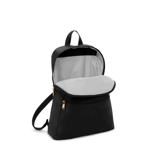 inside of black/gold TUMI Voyageur Just In Case Backpack