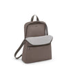 Mink TUMI backpack with a front pocket on a white background