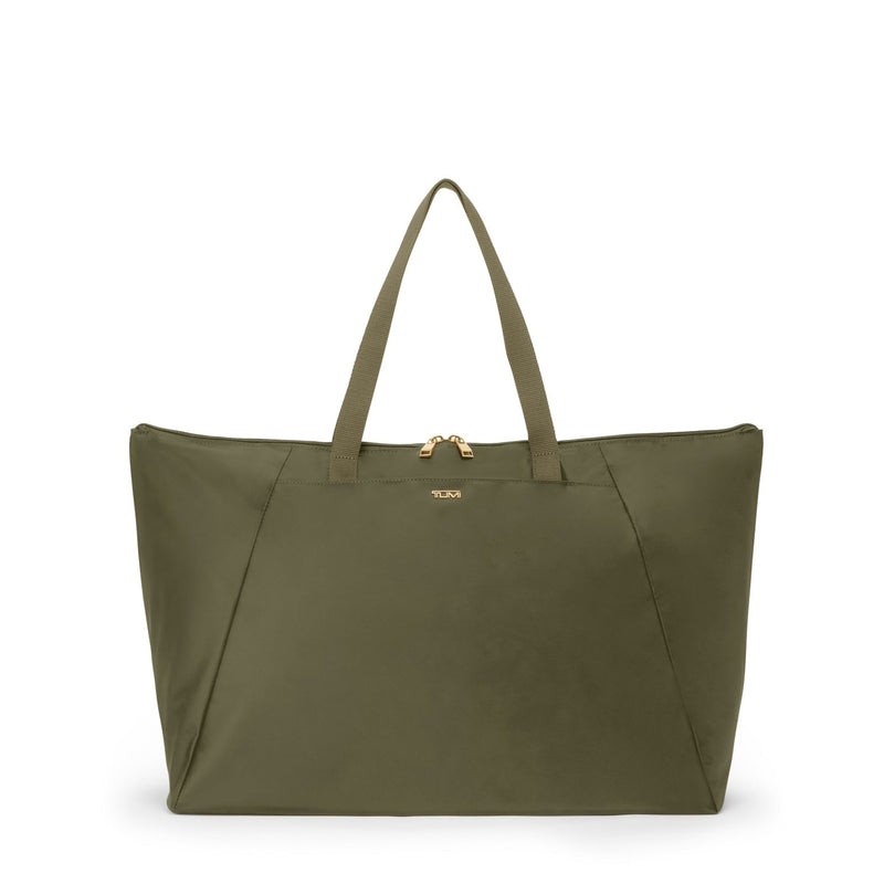 front of olive TUMI Voyageur Just in Case Tote