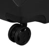 Close-up of a black Samsonite suitcase wheel