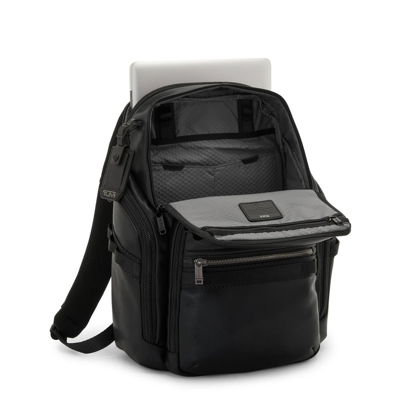 inside of black TUMI Bravo Search Backpack Leather