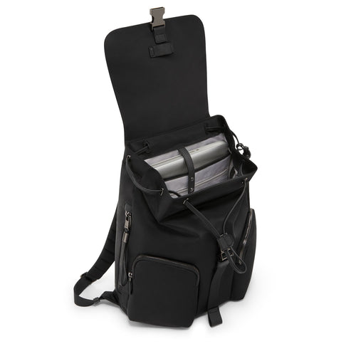 inside of black/gunmetal TUMI Voyageur Ramsay Backpack